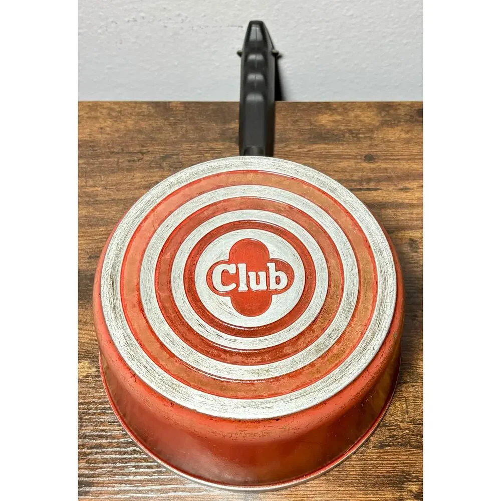 Vintage Club Aluminum Cookware 2 Quart Brown Saucepan Sauce Pot With Lid